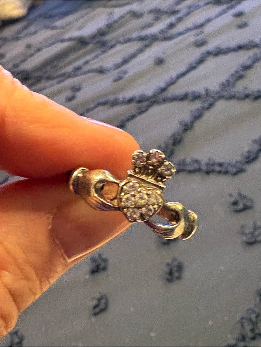 Irish Claddagh Ring Sterling silver with  CZ - Size 8.5